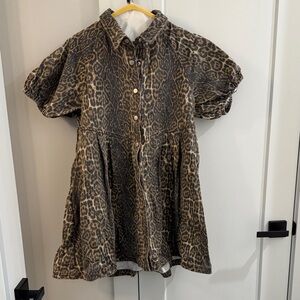 Leopard Print Button-Up Dress